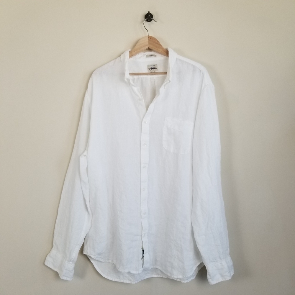 J Crew Baird McNutt Irish Linen Long Sleeve Shirt XXLT - Picture 2 of 8